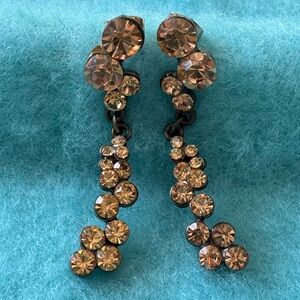 Gold Peach Jewelled Earrings